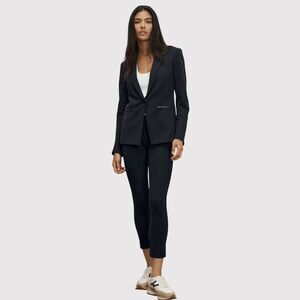 VERONICA BEARD Women Pants Black Zip Back Scuba Cropped Slim Stretch Size 4